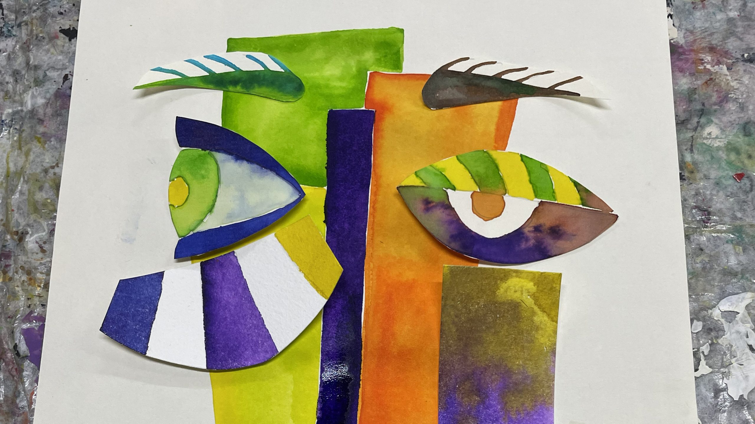 Lustige Gesichter – Malerei und Collage nach Pablo Picasso